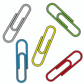 資料をまとめるカラフルクリップ クリップ,カラフル,資料,留める,文具,文房具,メモ,留め具,まとめるのイラスト素材