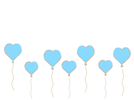 Heart balloon frame light blue, , JPG, PNG and AI