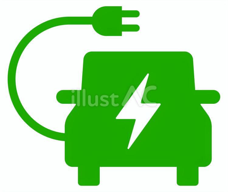 電気自動車・EV・エコカーのアイコン05 電気自動車,ev,エコカーのイラスト素材