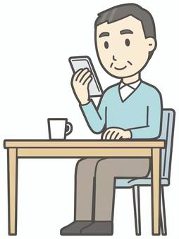  ニット中年男性-239-全身