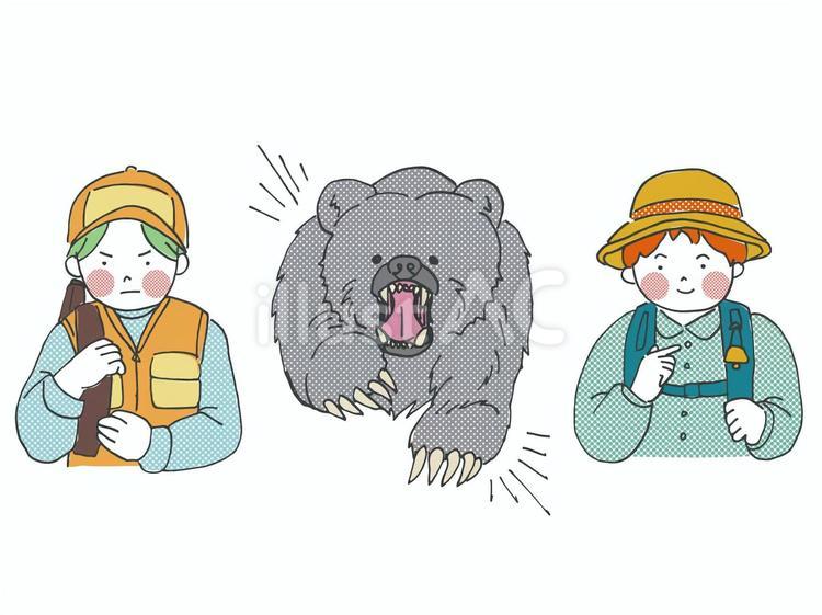 クマ対策【80sTASTE_190】 クマ対策,ハンター,猟友会のイラスト素材