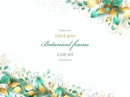 金色和綠色植物背景水平組合, JPG, PNG 和 AI 金色和綠色植物背景水平組合, , JPG, PNG 和 AI