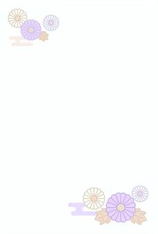 喪中はがき003_菊_背景フレーム 喪中ハガキ,喪中はがき,喪中葉書,菊,喪中,はがき,ハガキ,葉書,白菊,花のイラスト素材
