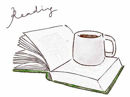 コーヒー 本,コーヒー,ページ,カップ,読書,勉強,受験,学校,教科書,参考書のイラスト素材