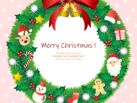 クリスマスリースのフレーム、背景01 クリスマスリースのフレーム、背景01 クリスマス,リース,フレーム,背景,飾り,オーナメント,サンタクロース,壁紙,枠,柊のイラスト素材