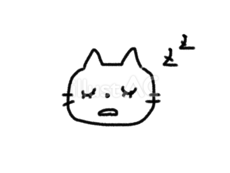 眠ってる猫 猫,寝る,手描きのイラスト素材