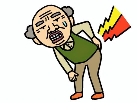 腰痛 腰痛,ぎっくり腰,激痛,人物,おじいちゃん,イラストのイラスト素材