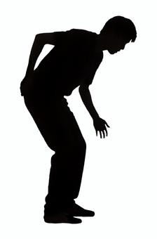 腰が痛い人のシルエット画 腰が痛い人のシルエット画 腰痛,痛い,腰,不調,姿勢,体,シルエット,男性,ぶつけるのイラスト素材
