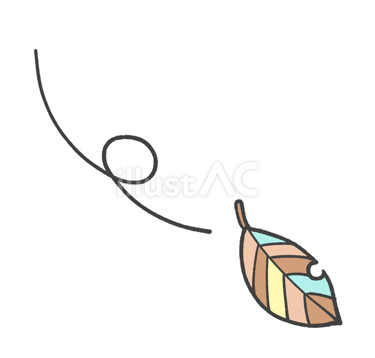 風に舞う枯葉の手描きイラスト 落ち葉,枯葉,風のイラスト素材