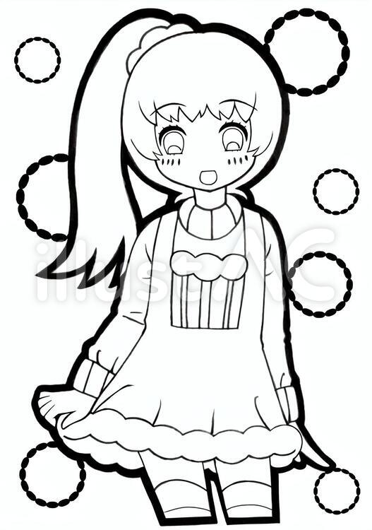 01 塗り絵,線画,可愛いのイラスト素材