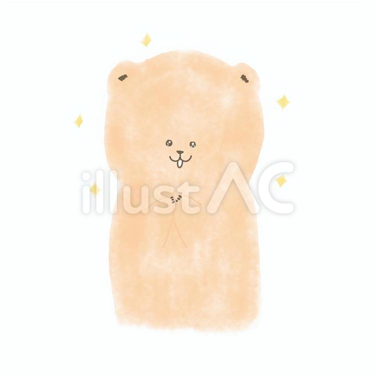 目を輝かせるクマ 目,輝く,きらきらのイラスト素材
