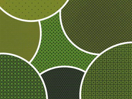 重なった柄　緑色