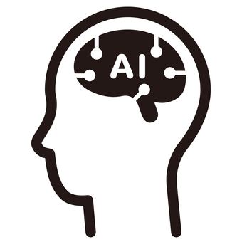 AI（人工知能）の人型ロボットのアイコン ai,人工知能,搭載,イメージ,ロボット,cpu,npu,新型,最新,高速のイラスト素材