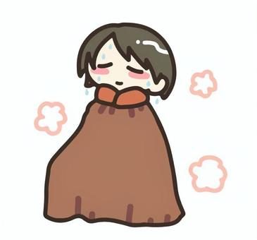 よもぎ蒸しをする女性 よもぎ蒸しをする女性 よもぎ蒸し,温活,汗,デトックス,リラックス,蒸気,冷え性,血行促進,女性,美容のイラスト素材