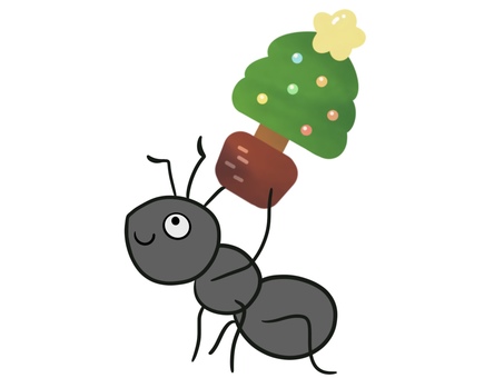 蟻とクリスマスツリー 蟻とクリスマスツリー 蟻,christmas,ant,クリスマスツリー,虫,クリスマス,クリスマス素材,かわいい,手書き,シンプルのイラスト素材