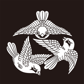 家紋 雀 家紋 雀 家紋,紋,紋章,雀,動物紋,文様,紋様,家系,血すじ,血統のイラスト素材