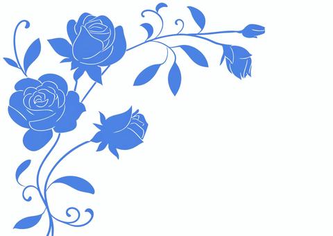 おしゃれなバラのフレーム　手描き 薔薇,青色,ブルー,フレーム,枠組み,飾り枠,シンプル,エレガント,豪華,綺麗のイラスト素材