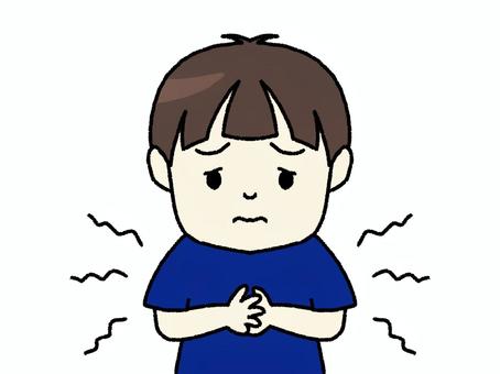 お腹が空いた、痛い子ども 子供,児童,幼児,人物,空腹,腹痛,鳴る,痛い,イラスト,手描きのイラスト素材