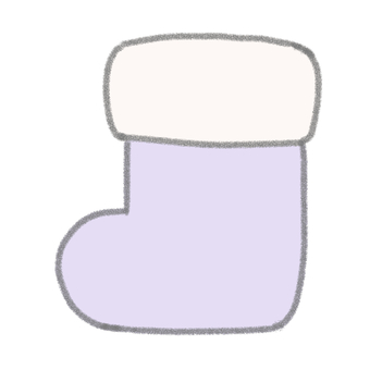 ふわふわサンタ靴紫 サンタ,靴,ブーツ,クリスマス,イベント,アイコン,シンプル,ゆるい,手描き,手書きのイラスト素材