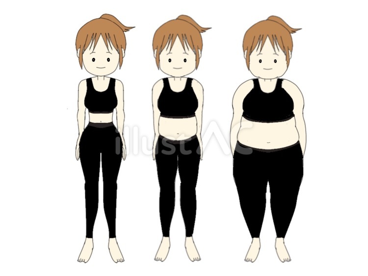 ダイエット体型 ダイエット,体型,痩せ型のイラスト素材