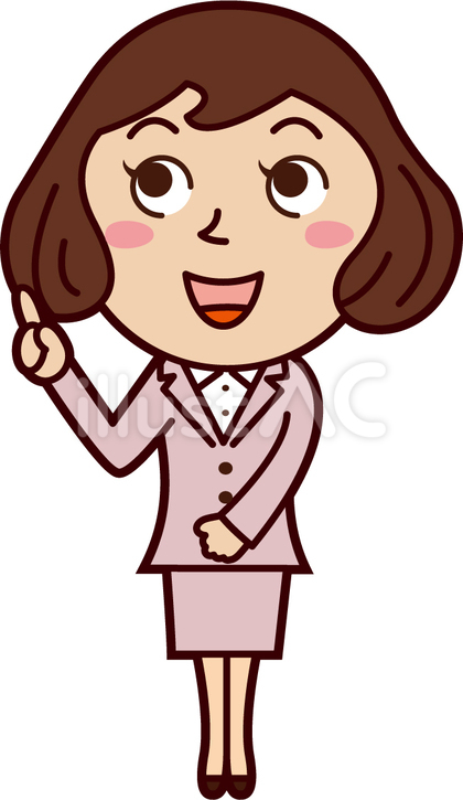 会社員 女性 指さし