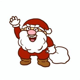 ひげもさもさのサンタ サンタ,ひげ,プレゼント,クリスマス,おじいさん,挙手のイラスト素材