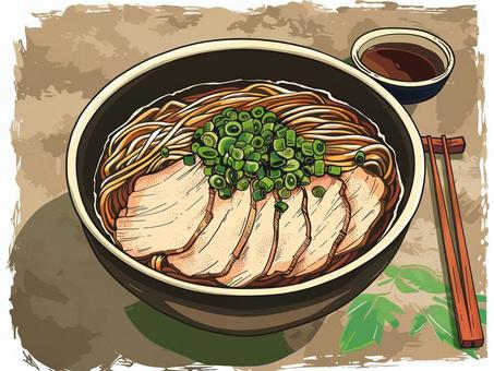山形名物肉そば 山形名物肉そば そば,麺類,山形のイラスト素材