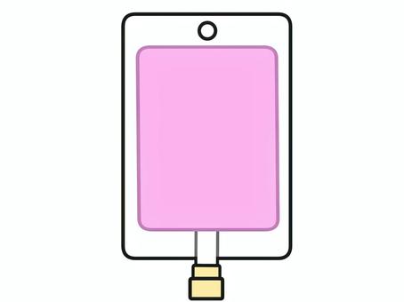 ピンクの液体が入った点滴パック 点滴,パック,液体,蓋,個包装のイラスト素材