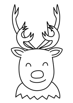 トナカイのぬりえ トナカイ,動物,かわいい,シンプル,ぬりえのイラスト素材