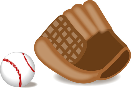 ボールグローブ ボール,グローブ,捕球,野球,球技,スポーツ,道具,置く,立体のイラスト素材