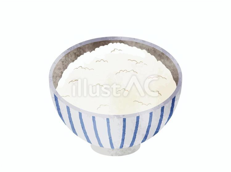 ごはんの水彩風ベクター素材 ご飯,白飯,茶碗のイラスト素材