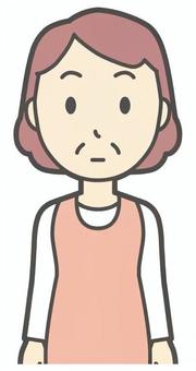  エプロンおばちゃん-180-バスト ポカン,おばちゃん,エプロン,お母さん,ママ,中年,おばさん,主婦,人物,かわいいのイラスト素材