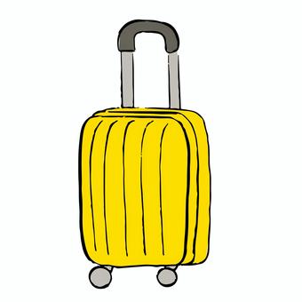 キャリーバッグ（イエロー） キャリーバッグ,キャリーケース,スーツケース,トランク,バッグ,旅行,出張,ビジネス,荷物,移動のイラスト素材