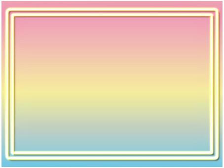 ネオンのフレ−ム ネオン,フレーム,ポストカード,メッセージカード,黄色,影,グラデーション,長方形のイラスト素材