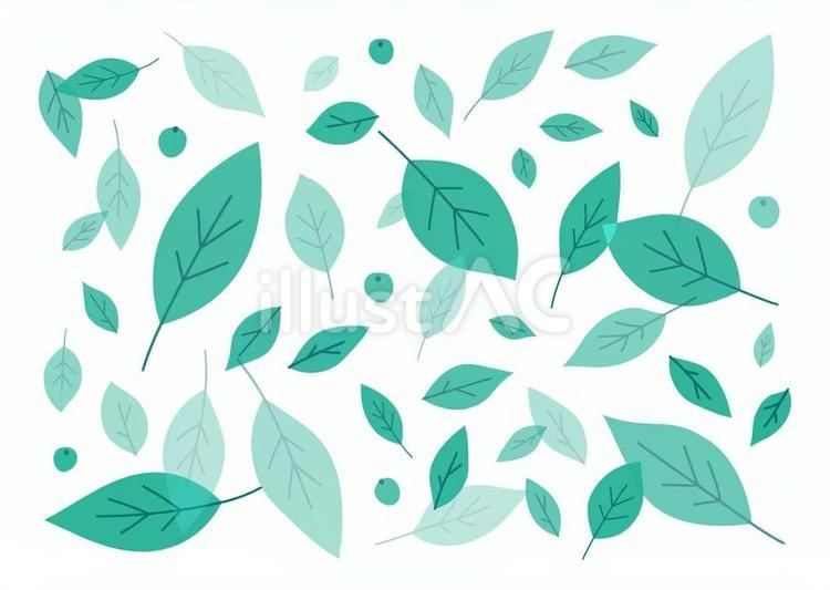 新緑の葉っぱ柄の背景素材 葉っぱ,新緑,若葉のイラスト素材