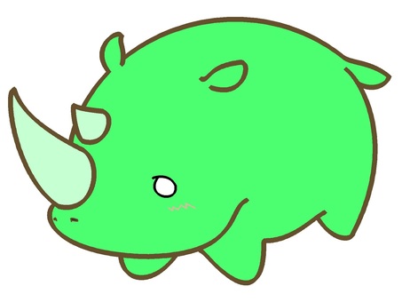 Rhino icon with green motif, sai, animal, beast, JPG and PNG