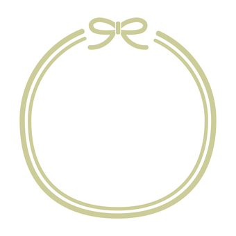 セイジグリーンのリボンフレーム リボン,フレーム,枠,飾り枠,シンプル,かわいい,くすみカラー,パステル,ナチュラル,ポップのイラスト素材