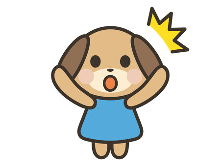 びっくりするかわいい犬のキャラ 犬,驚く,びっくり,かわいい,危険,動物,キャラクター,子ども,危ない,衝撃的のイラスト素材
