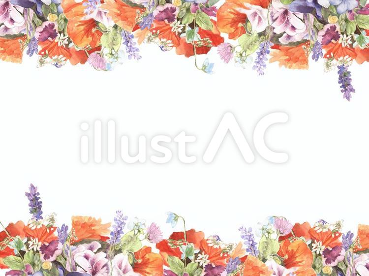 花枠５２７カラフルなフレーム 花枠,花,枠のイラスト素材