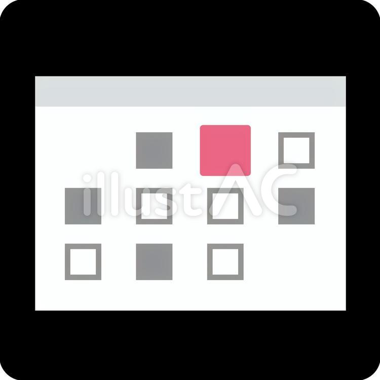 WEB予約アイコン　黒・カレンダー web予約,カレンダー,正方形のイラスト素材