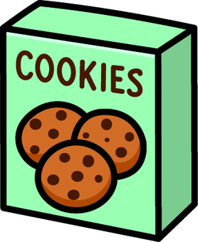 緑のクッキー箱です。 クッキー,箱,シンプル,焼菓子,詰め合わせ,包装,ギフト,贈り物,スイーツ,おやつのイラスト素材