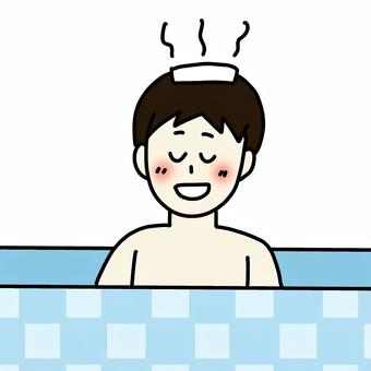 お風呂に入る男性 お風呂に入る男性 男性,人物,シンプル,お風呂,入浴,リラックス,生活のイラスト素材