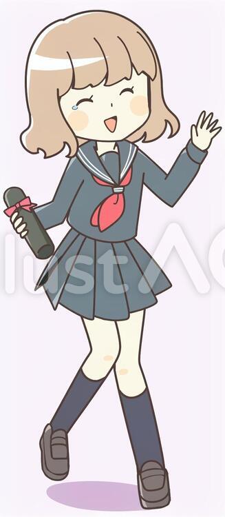 女子生徒(卒業式) 卒業式,女の子,少女のイラスト素材