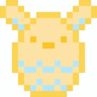 ドット絵のイースターエッグ(イエロー) イースター,イースターエッグ,うさぎ,たまご,ドット絵,ピクセルアート,16bit,カラフル,パステル,かわいいのイラスト素材