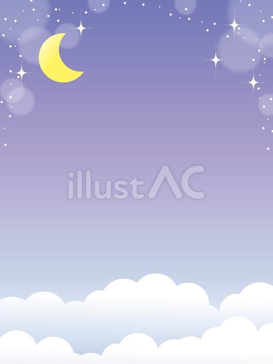 雲と月の壁紙・夜明け_縦 夜,壁紙,背景のイラスト素材
