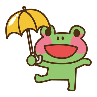 Illustration, rainy season, frog, a frog, JPG, PNG and EPS