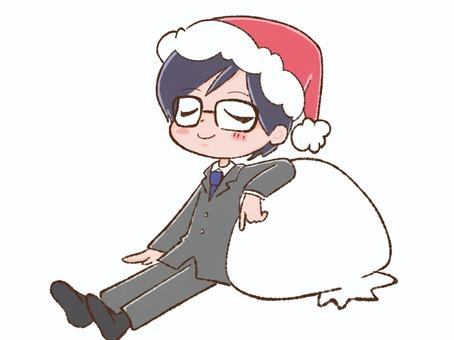 スーツの男性 サンタ帽 スーツの男性 サンタ帽 サンタ帽,コスプレ,サンタコスプレ,クリスマス,笑顔,仮装,座る,休憩,会社員,スーツのイラスト素材