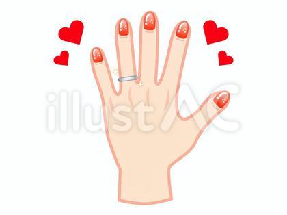 婚約指輪をつけた綺麗な手のイラスト素材