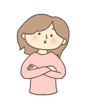 考えている女性 女性,人物,表情,考え中,想像,検討,迷い,イラスト,ナチュラル,シンプルのイラスト素材