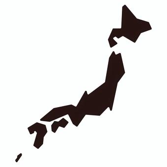 日本地図のモノクロアイコン 日本地図,日本,地図,アイコン,モノクロ,モノトーン,白黒,黒色,黒,シルエットのイラスト素材